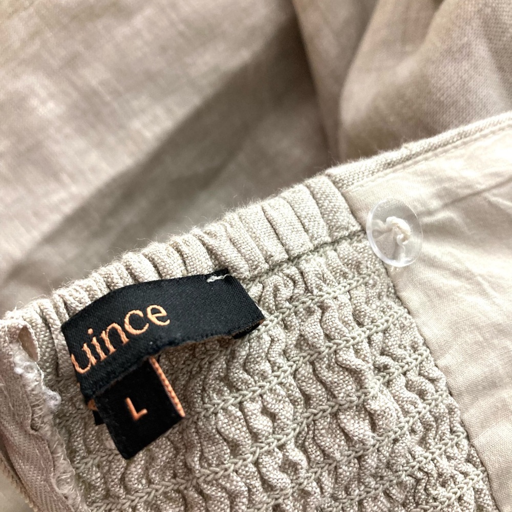 100% European Linen Fit & Flare Midi Dress Color Flax/Size L - Picture 12 of 14